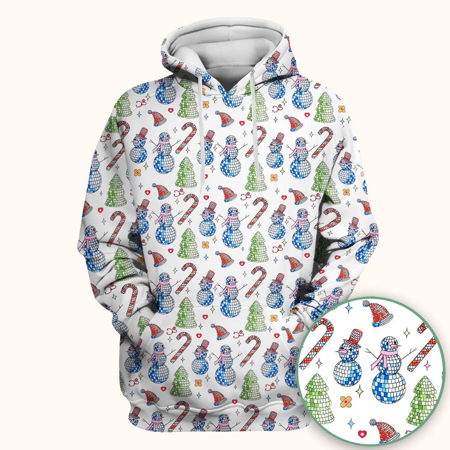 Funny Snowman Scrub Top for Women - Breathable Fabrics Med Uniform - Comfortable Scrubs for Nurses - Christmas Gift for LPN CNA RN