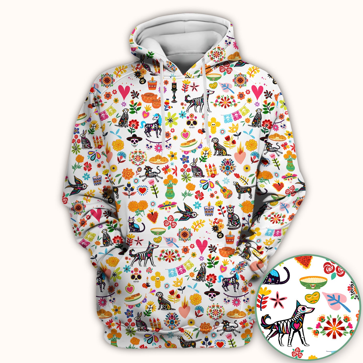 Day Of The Dead Sugar Skull Print Scrub Top, Comfortable Scrubs for Nurses