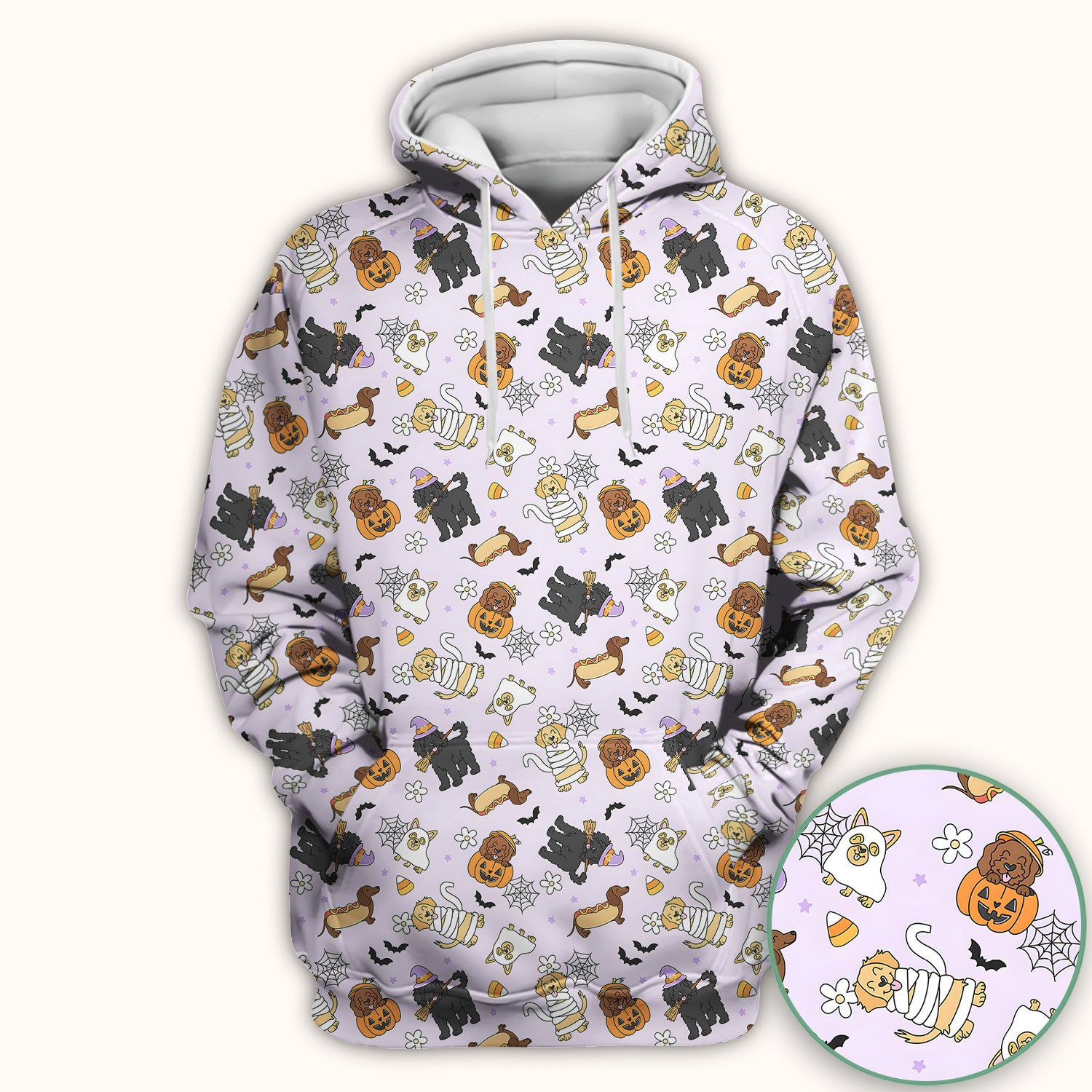 Cute Halloween Costumed Pets Scrub Top, Comfortable Scrubs for Nurses