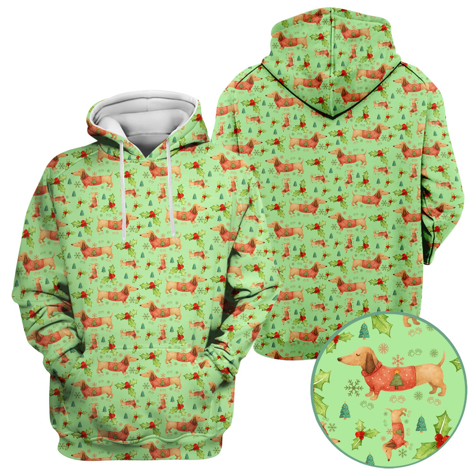 Cute Dachshund Christmas Scrub - Funny Sausage Dog Wiener Puppy Holiday Nurse Shirt - Xmas Medical Uniform Gift for RN CNA LPN