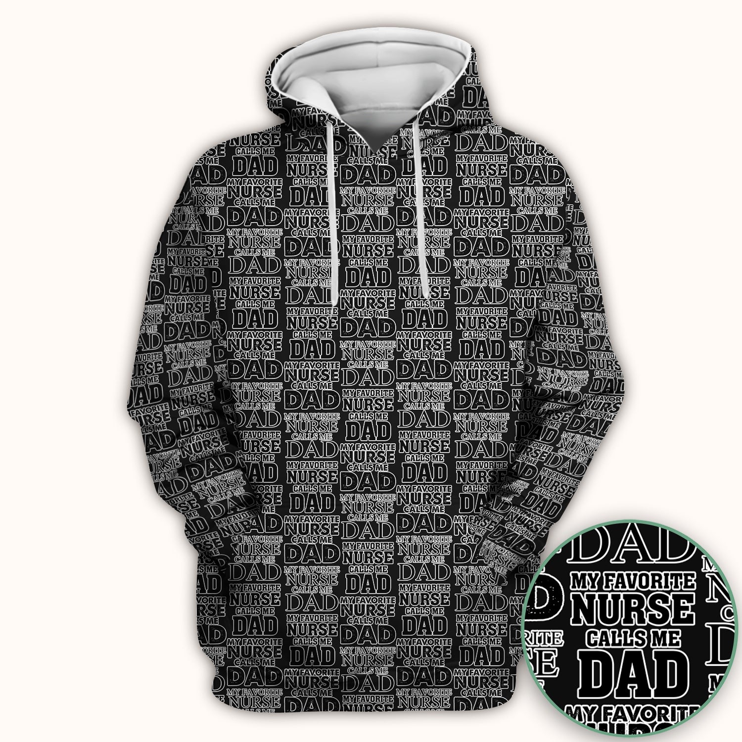 Favorite Nurse Calls Dad Pattern Scrub Top, Comfortable Scrubs for Nurses