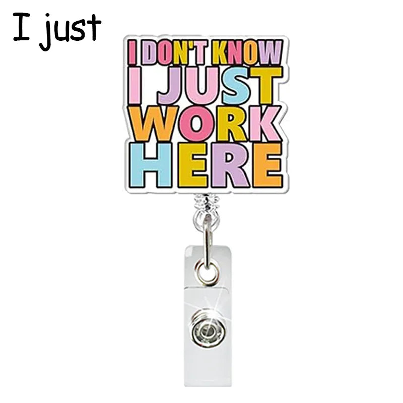 Funny Nurse Badge Reel, Cute Retractable ID Holder For Nurses LPN RN CNA ER, Cartoon Humor Badge Clips