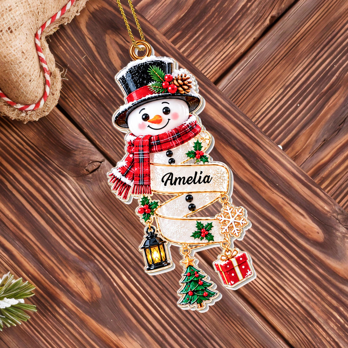 Our Little Snowman Custom Acrylic Ornament - Personalized Christmas Gift for Kids