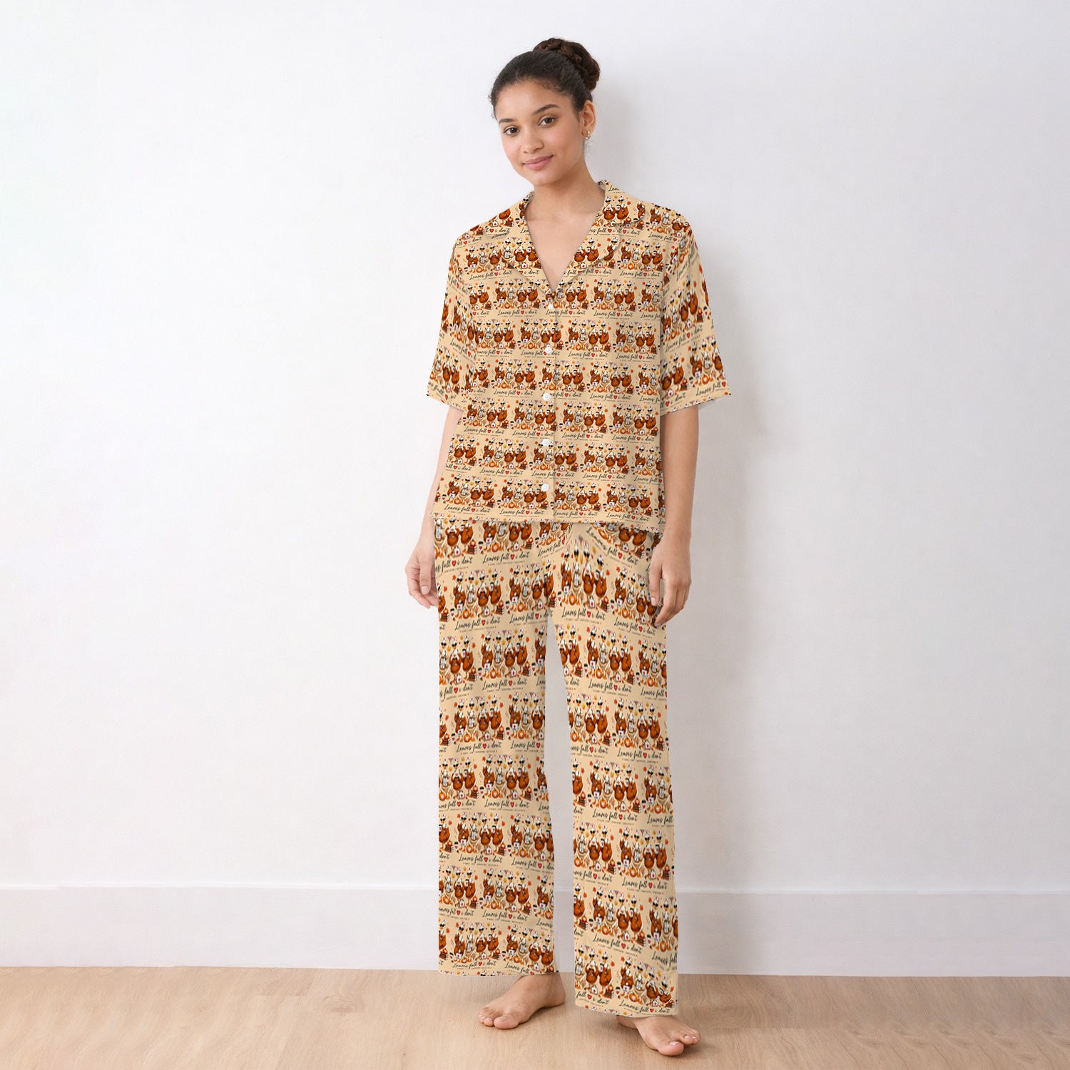 Funny Leaves Fall I Don't Nurse Goose Pajama Set, Soft Breathable Fabric Comfortable Sleepwear