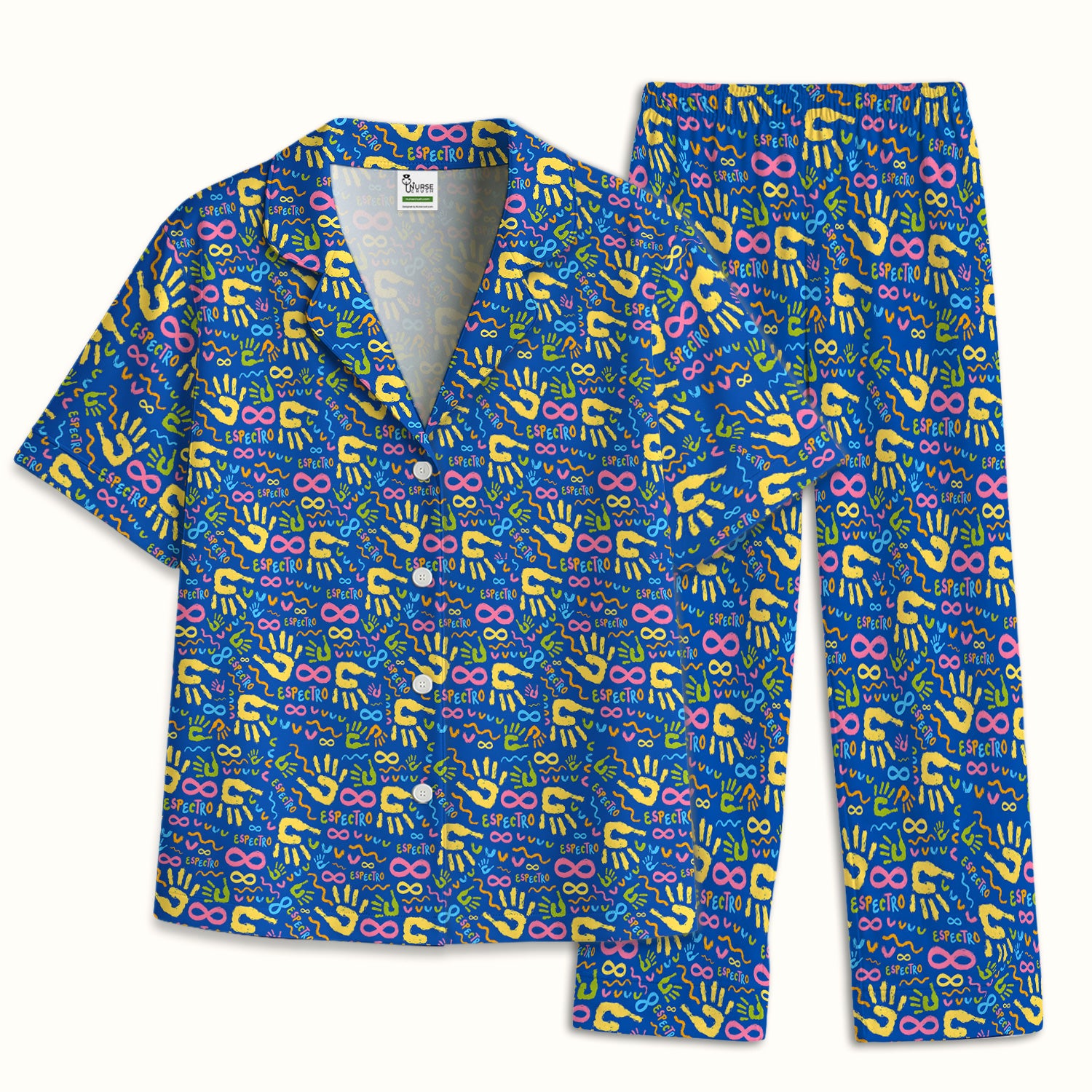 Autism Awareness Infinity Pattern Pajama Set, Soft Breathable Fabric Comfortable Sleepwear