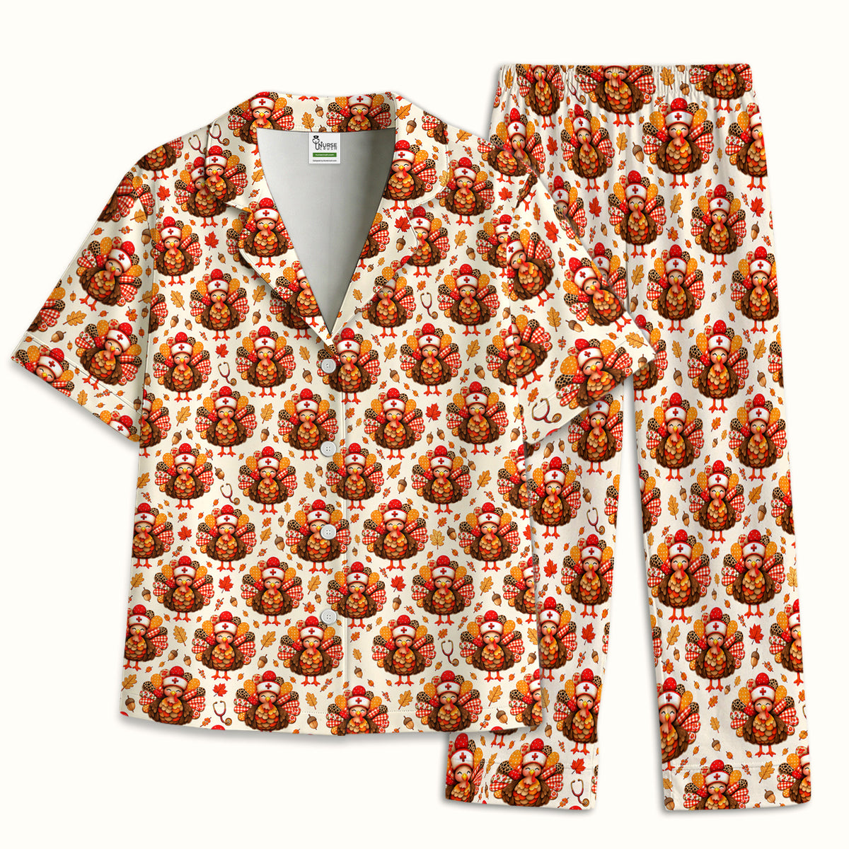 Buntes Pyjama-Set mit Neon-Katzengesichtern, weicher, atmungsaktiver Stoff, bequeme Nachtwäsche