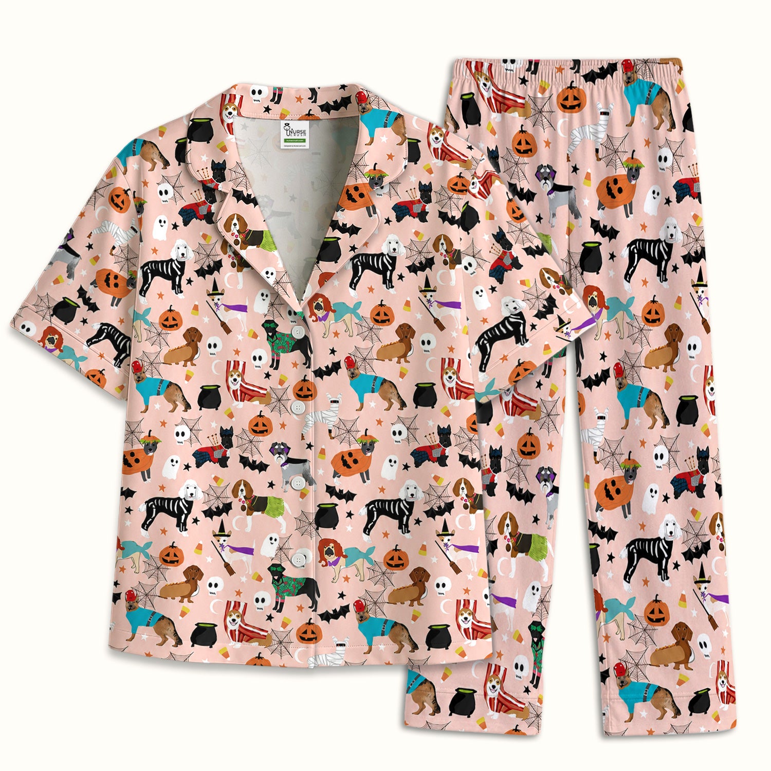 Halloween Costume Dogs Pajama Set, Soft Breathable Fabric Comfortable Sleepwear