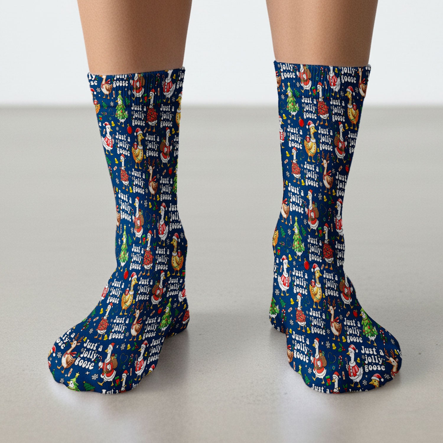 Just a Jolly Goose Socks for Nurse Doctor - Santa Goose Adult Socks for Men and Women - Breathable Fabrics Medical Uniform