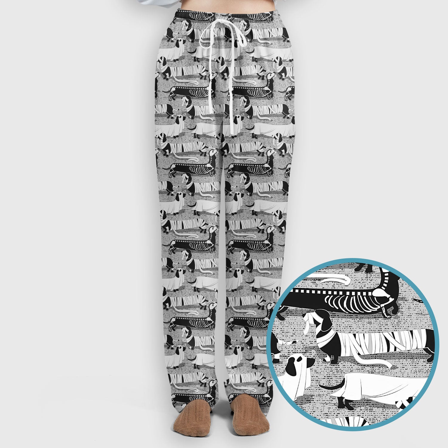 Halloween Scrub Set for Women - Spooky Dachshund Skeleton Med Uniform - Comfortable Nursing Pants - Ugly Sweater for Pet Lover