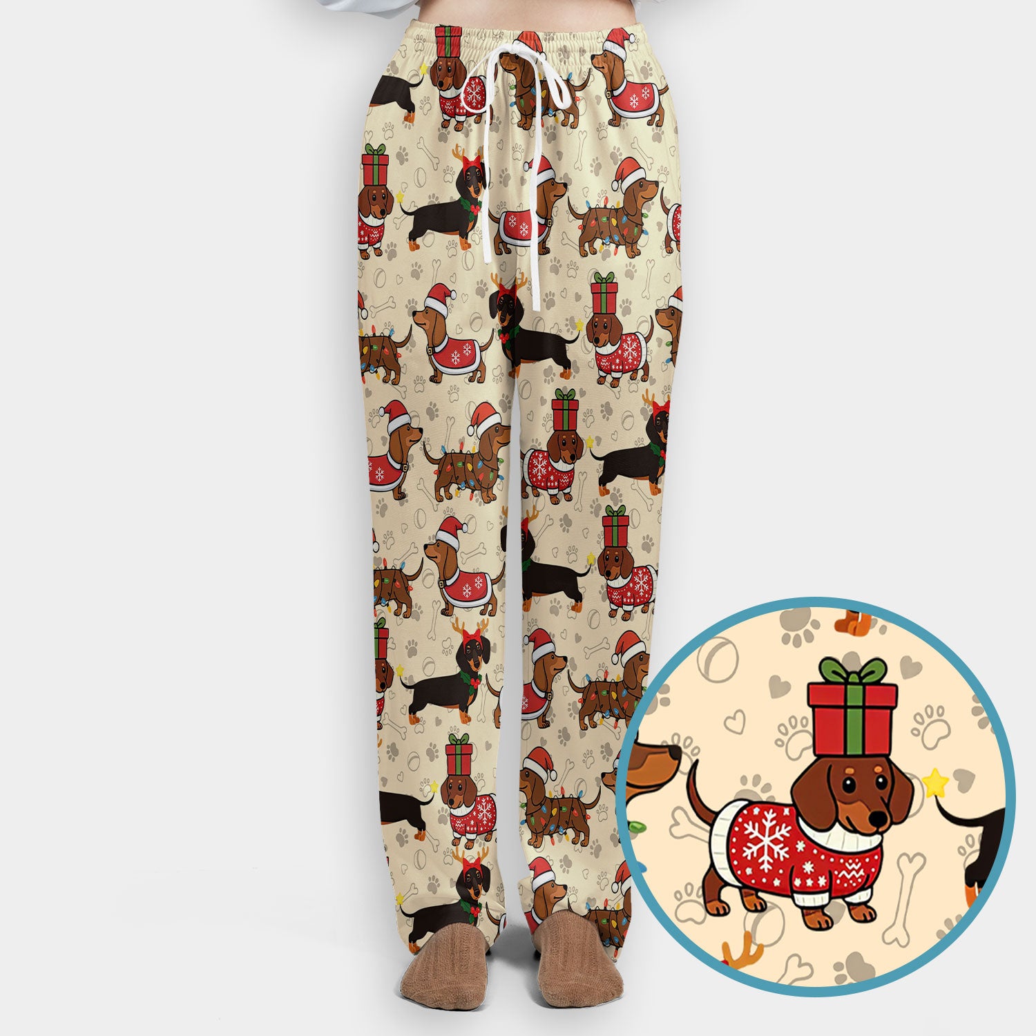 Funny Wiener Dog Scrub Set for Women - Santa's Favourite Nurse Gift - Funny Medical Uniform for RN CNA LPN