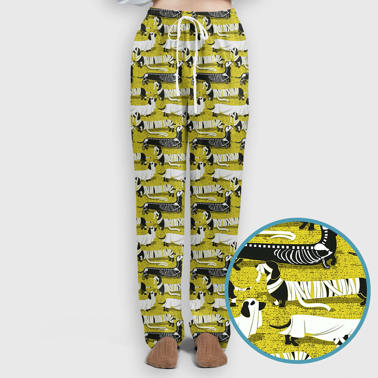 Halloween Scrub Set for Women - Spooky Dachshund Skeleton Med Uniform - Comfortable Nursing Pants - Ugly Sweater for Pet Lover