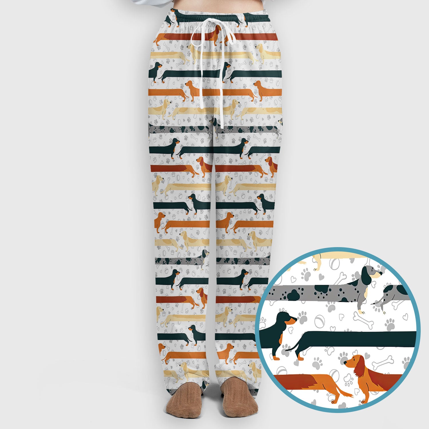 Weiner Dog Women's Scrub Sets - Comfortable Scrubs for Nurses - Funny Scrub Pants and V Neck Top - Breathable Med Uniform