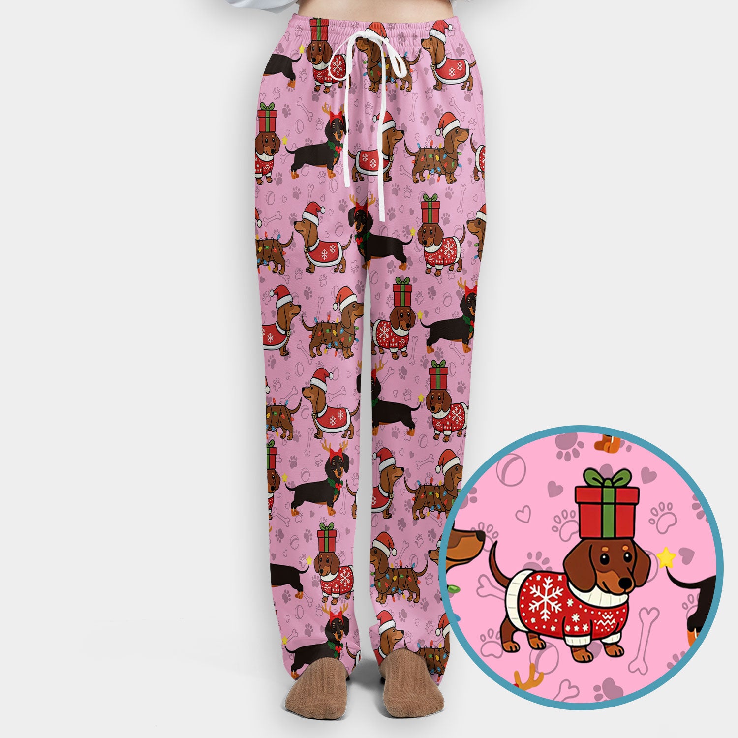Funny Wiener Dog Scrub Set for Women - Santa's Favourite Nurse Gift - Funny Medical Uniform for RN CNA LPN