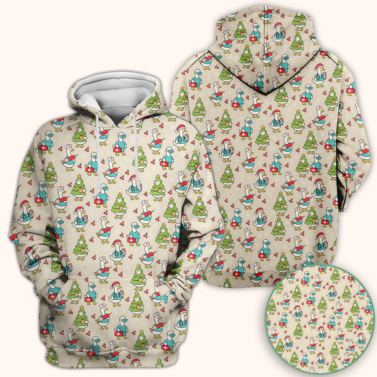 Cute Christmas Nurse Goose Scrub Top, Comfortable Scrubs for Nurses