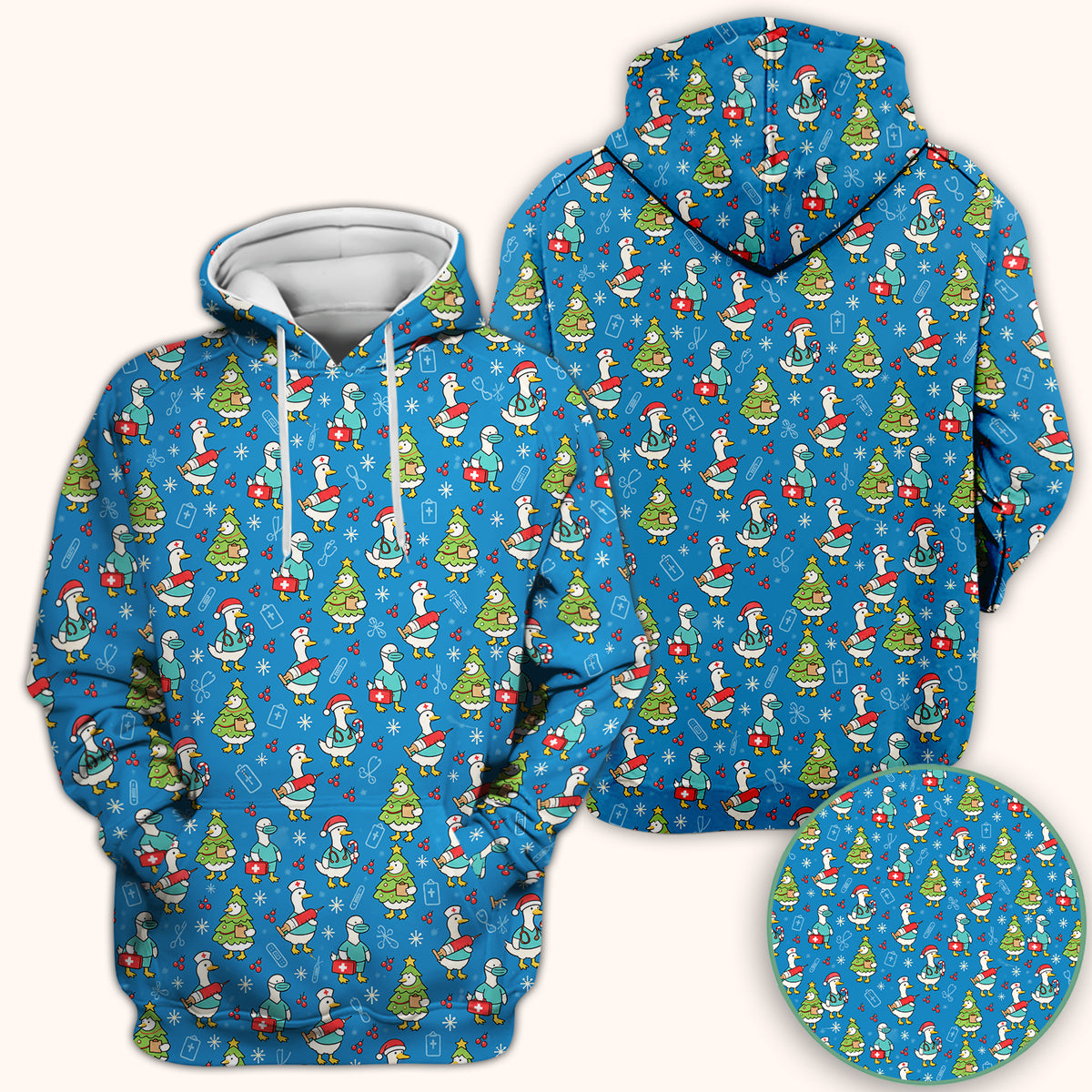 Cute Christmas Nurse Goose Scrub Top, Comfortable Scrubs for Nurses
