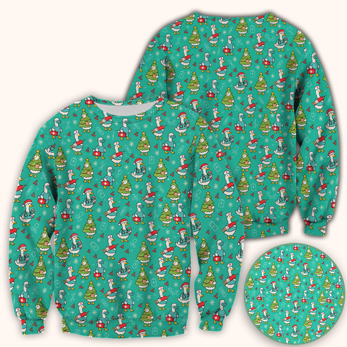 Cute Christmas Nurse Goose Scrub Top, Comfortable Scrubs for Nurses