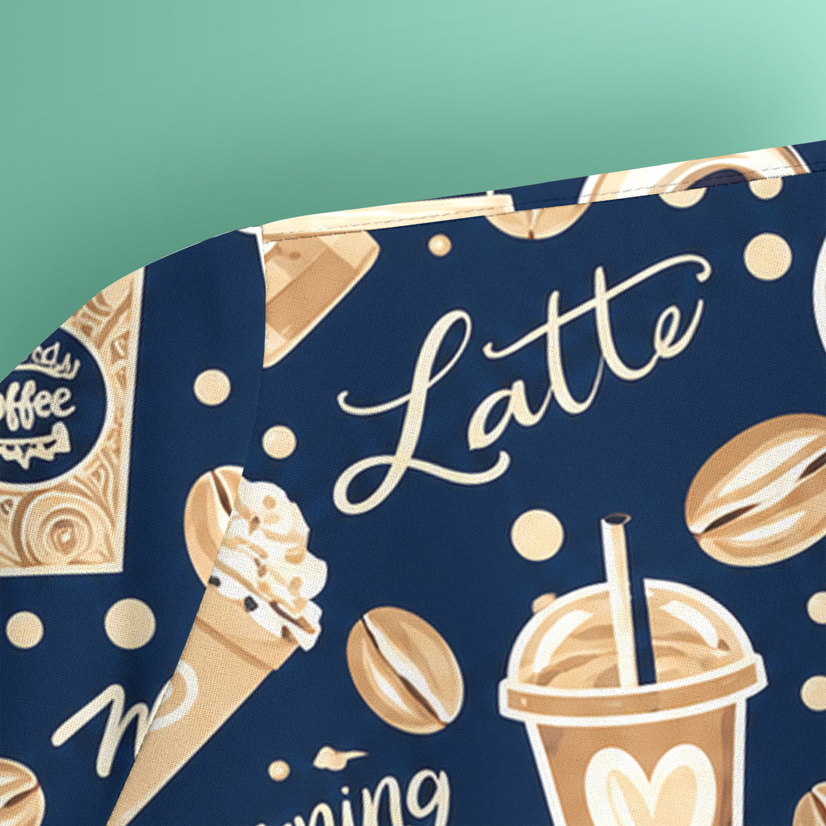 But First Coffee Latte & Coffee Beans Pattern Scrub Top, Comfortable Scrubs for Nurses