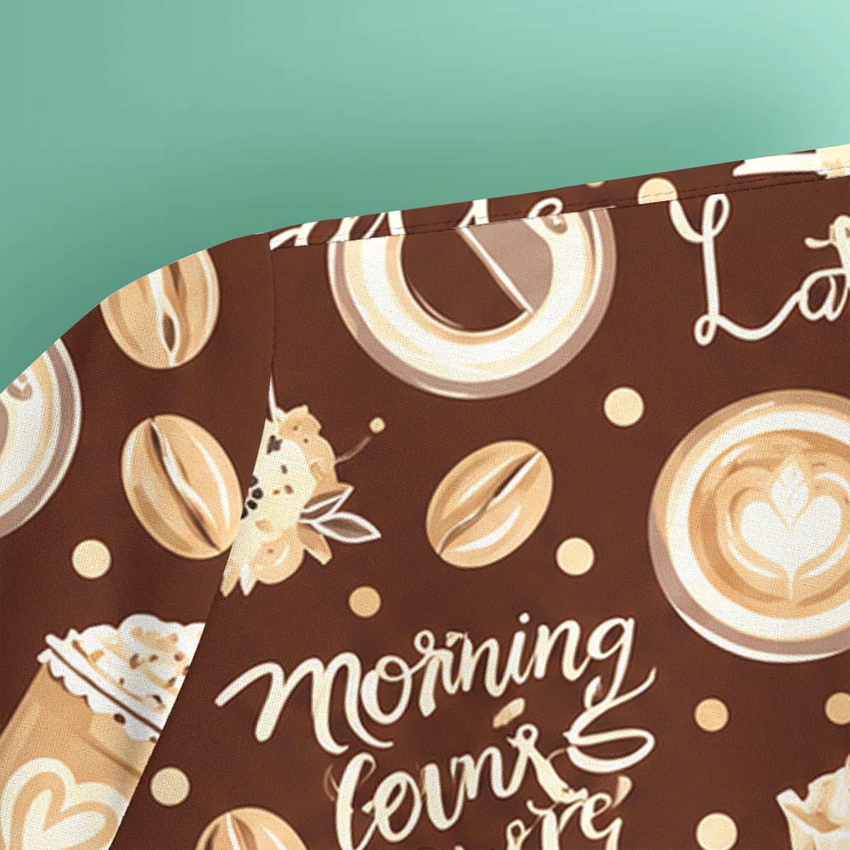 But First Coffee Latte & Coffee Beans Pattern Scrub Top, Comfortable Scrubs for Nurses