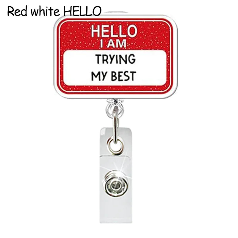 Funny Nurse Badge Reel, Cute Retractable ID Holder For Nurses LPN RN CNA ER, Cartoon Humor Badge Clips