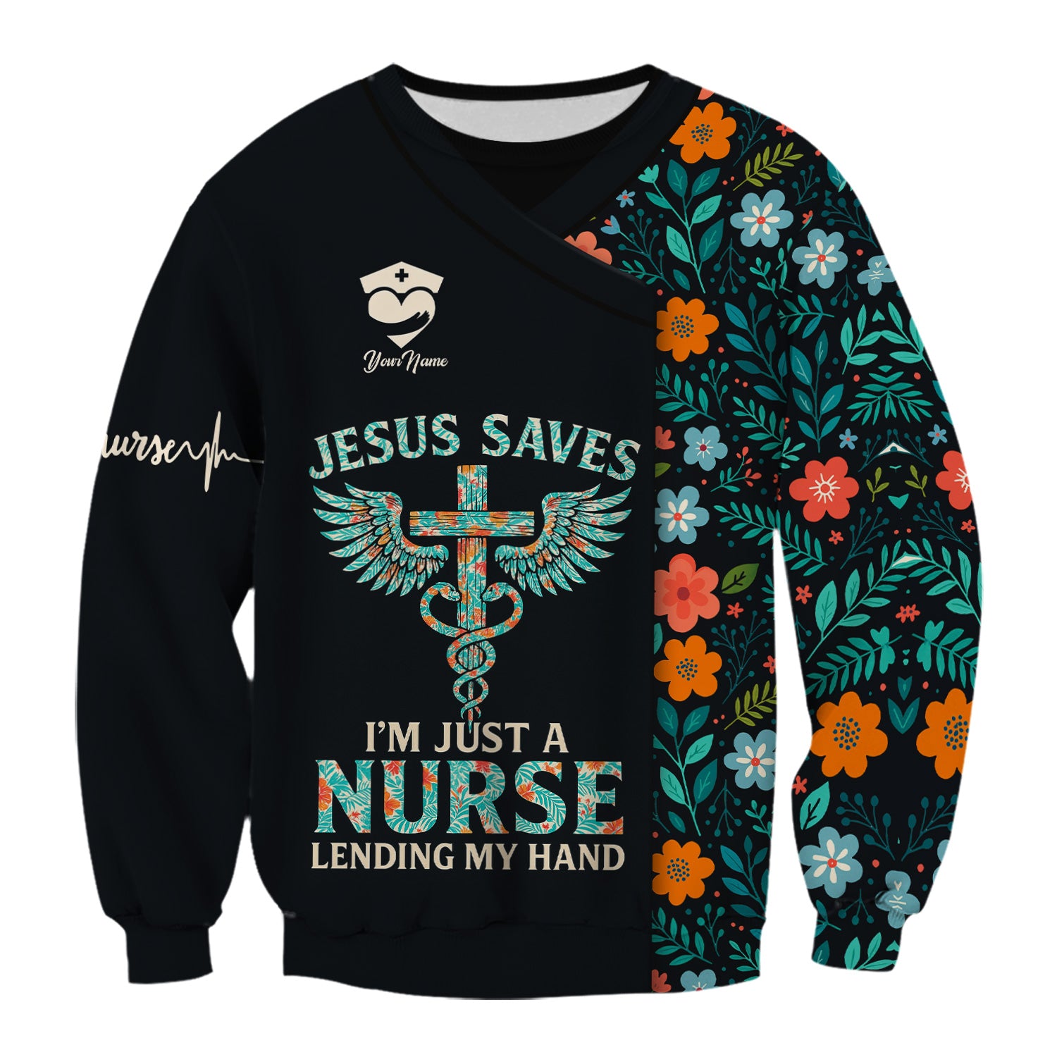 Custom Christian Nurse Shirt Jesus Saves Quote - Faith Based Nursing Graphic Tee - Gift for Healthcare Workers RN LPN