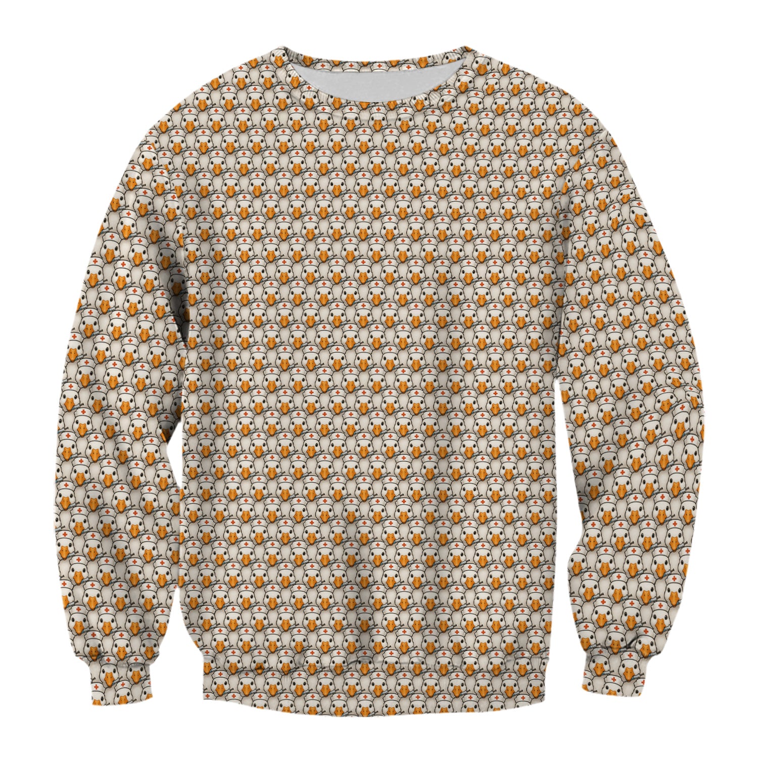 Funny Nurse Shirt With Duck Pattern - Cartoon Animal Nursing Design  - Gift for Healthcare Workers RN LPN