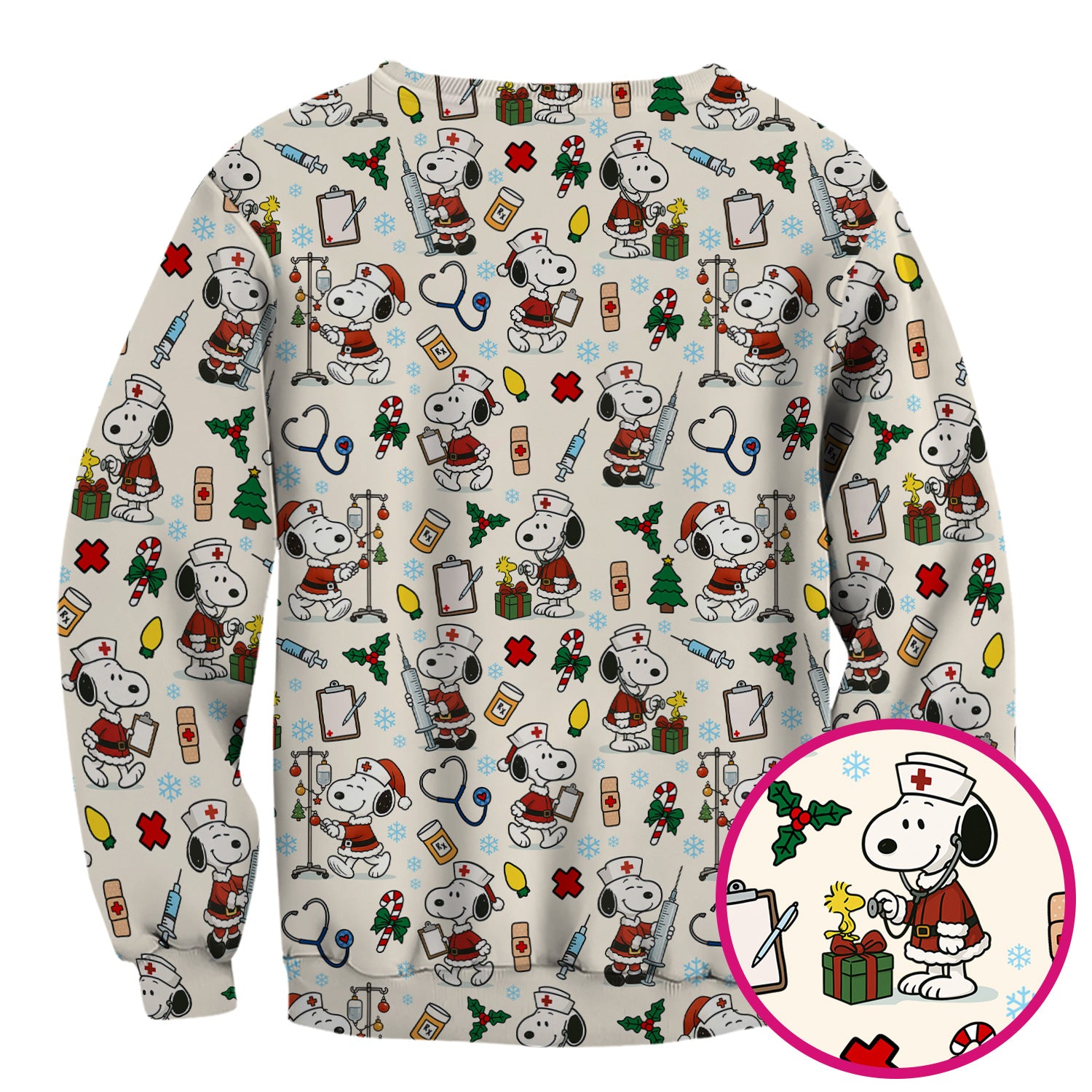 Snoopy Christmas Nurse Scrub Shirt - Cute Holiday Scrub Top Multi Colors - Funny Nursing Work Shirt with Pockets