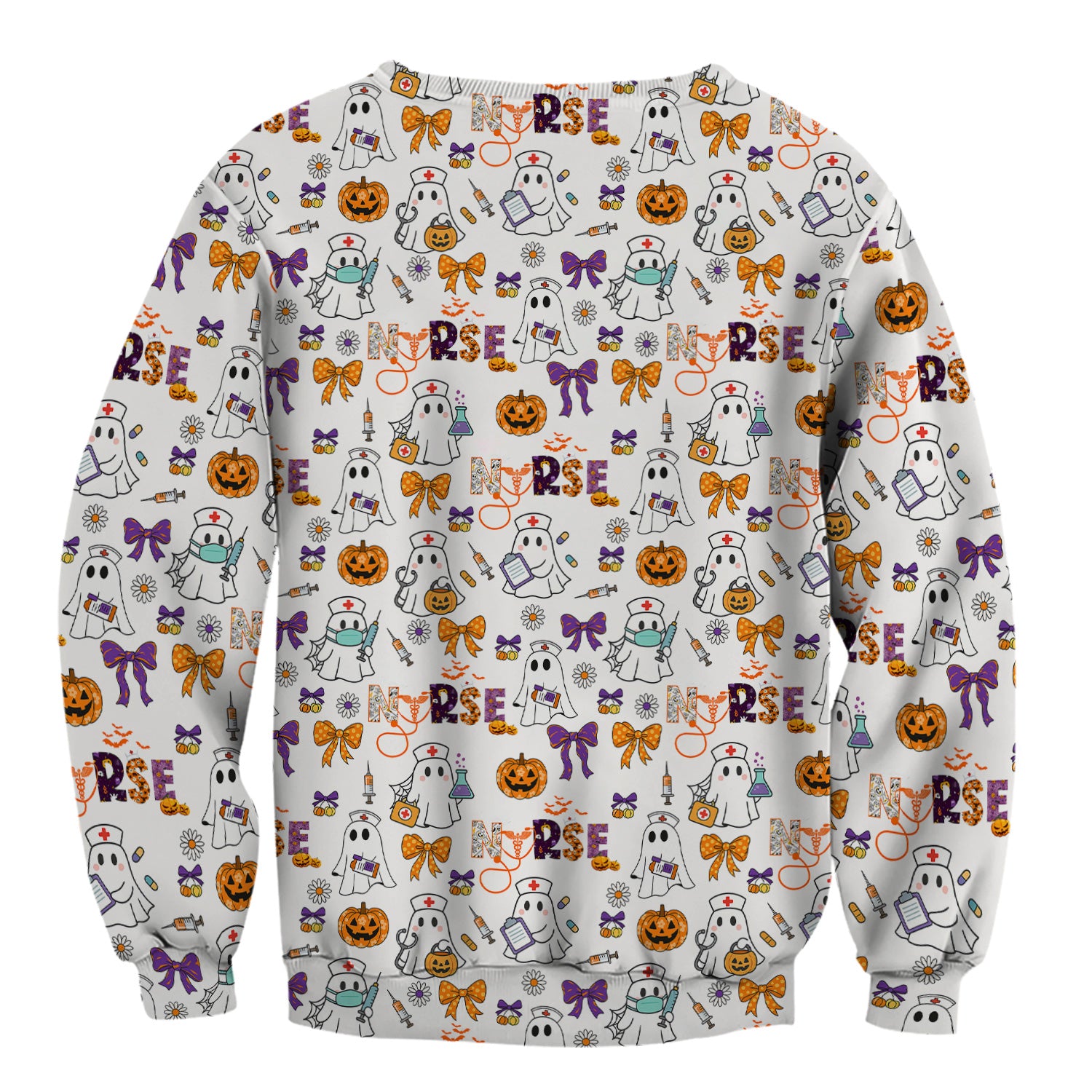 Halloween Nurse Shirt for Women - Cute Ghost Pumpkin Medical Graphic Tee - Gift for RN LPN CNA