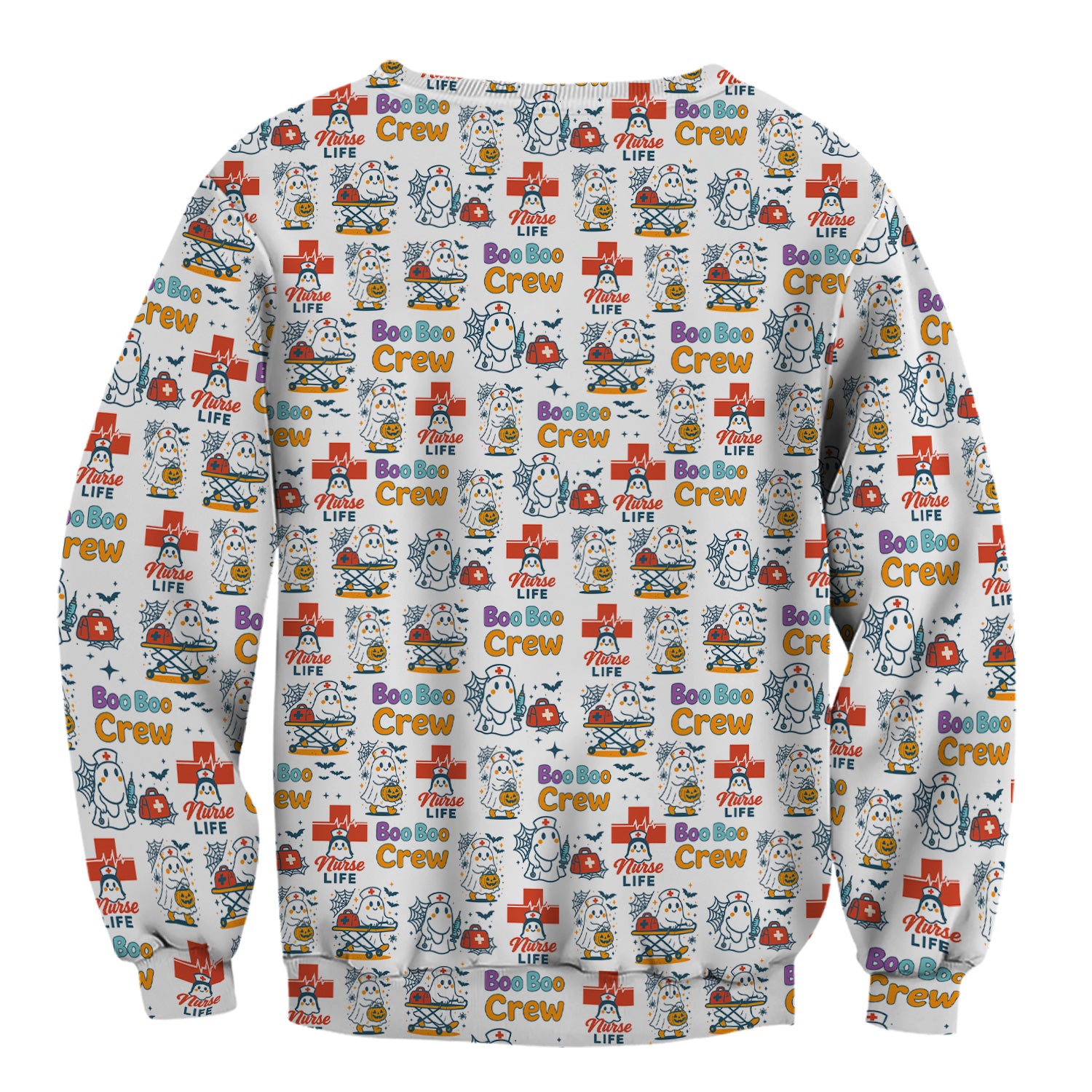 Cute Ghost Nurse Shirt for Halloween - Spooky Boo Boo Crew & Medical Icons Graphic Tee - Gift for ER LPN CNA Nurses