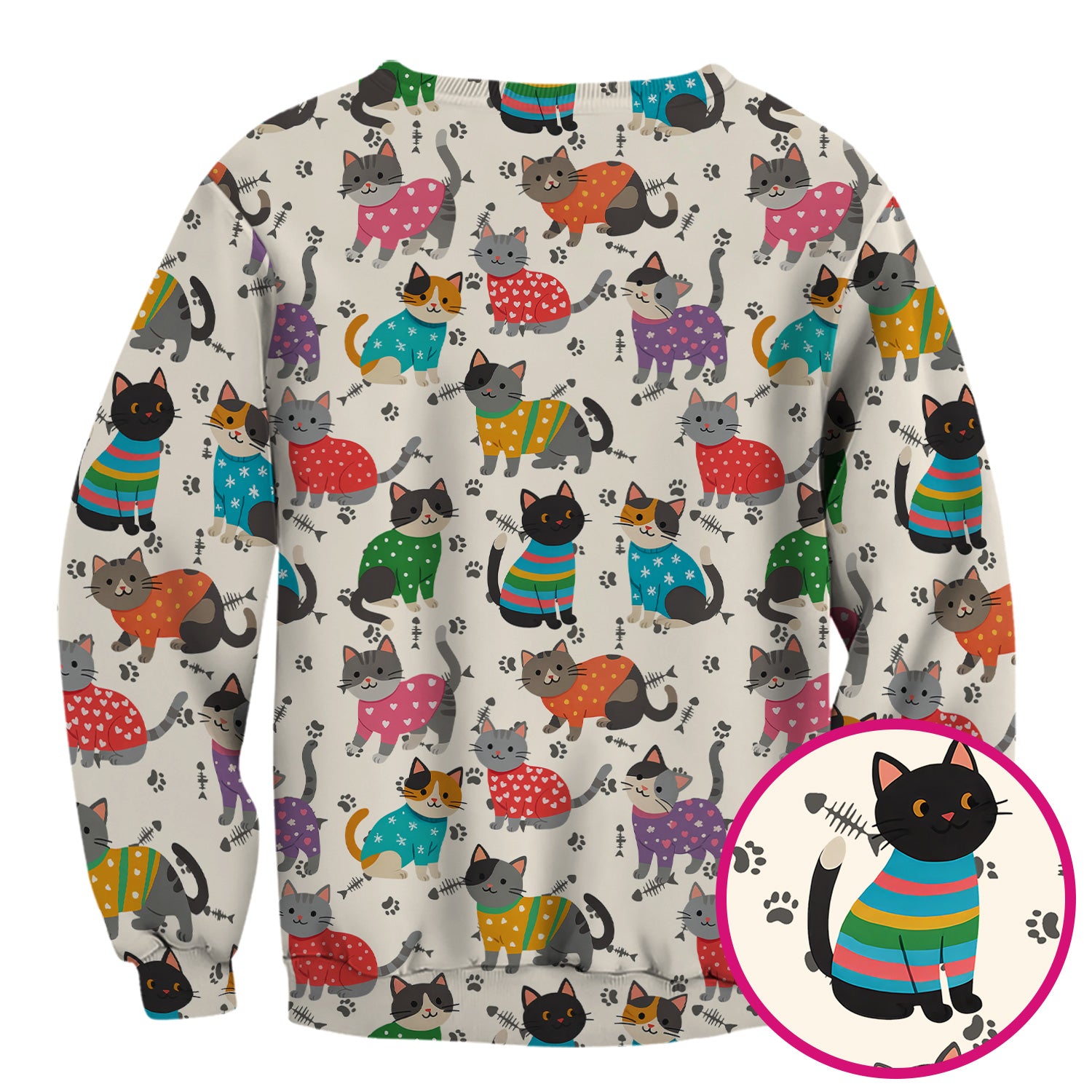 Cute Cat Nurse Scrub Top Multi Color - Funny Kitty Print Scrub Shirt for Women - Colorful Nursing Work Shirt with Pockets