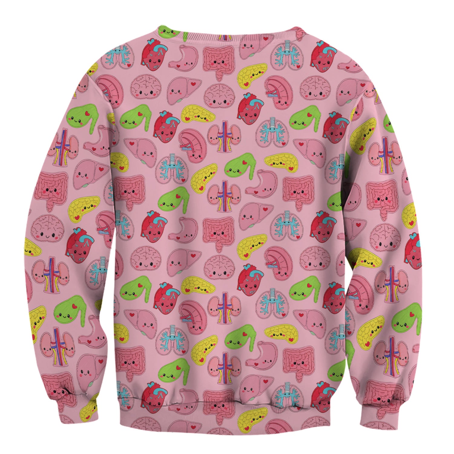 Funny Human Organs Nurse Shirt - Kawaii Brain, Heart & Lungs Graphic Design - Gift for Women RN LPN & Medical Students