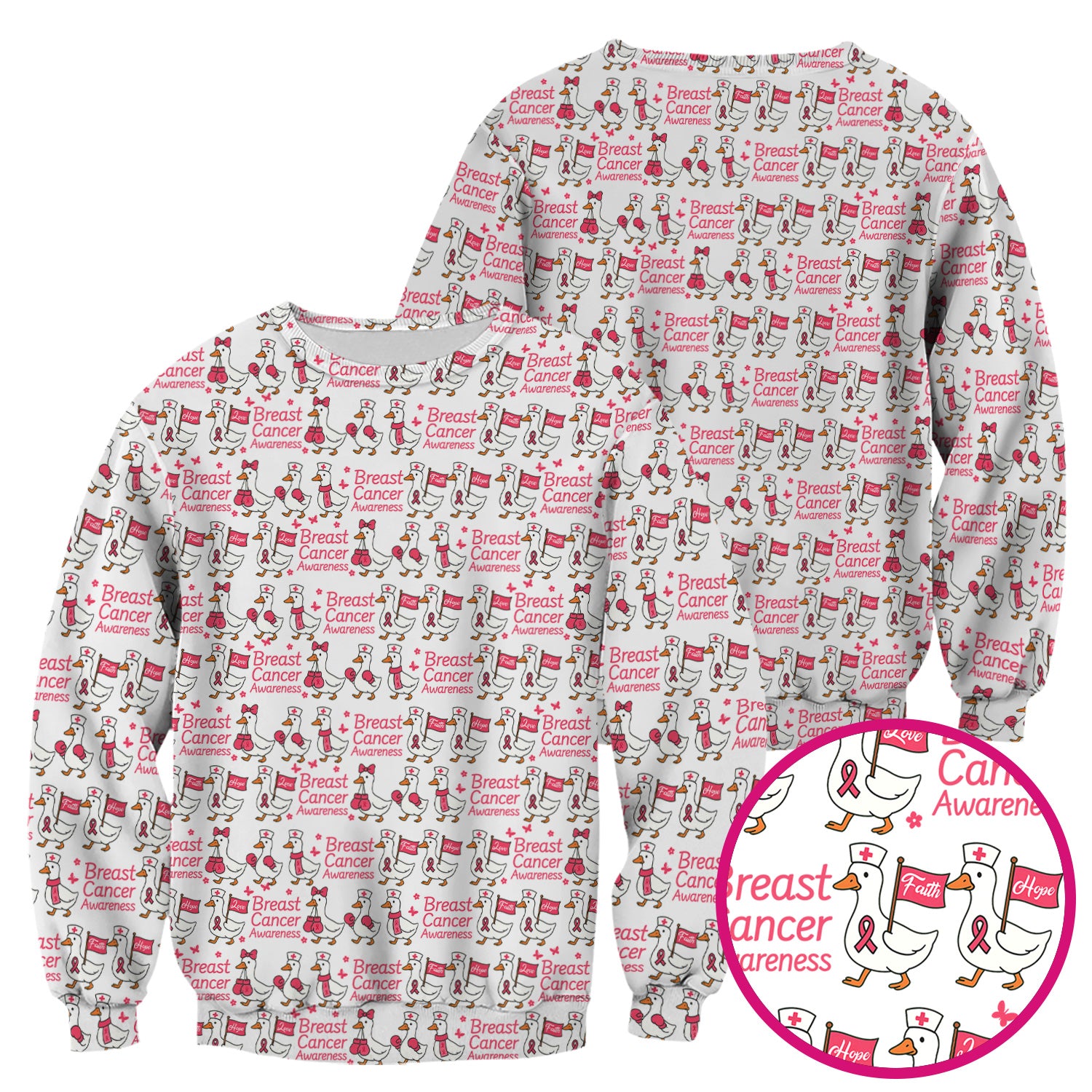 Breast Cancer Awareness Scrub Top - Cute Medical Uniform Scrub For Women - CNA RN LPN Gift