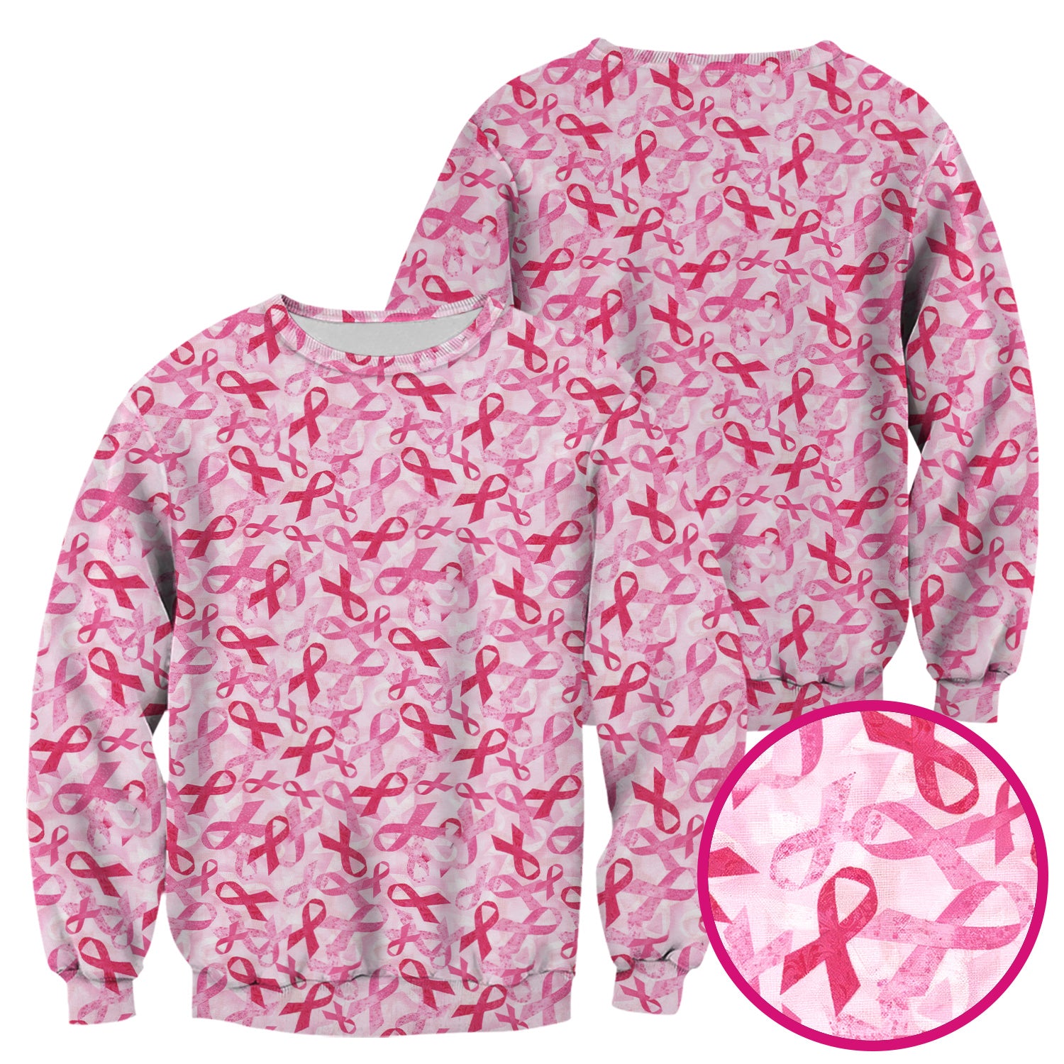 Breast Cancer Awareness Scrub Top - Pink Ribbon Nurse Shirt All Over Print - RN CNA LPN Gift