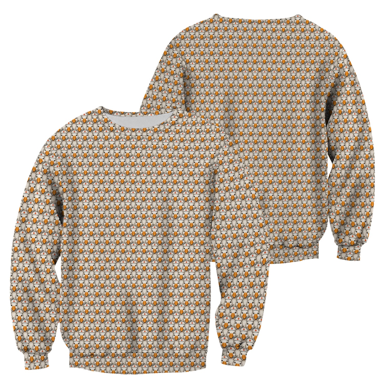 Funny Nurse Shirt With Duck Pattern - Cartoon Animal Nursing Design  - Gift for Healthcare Workers RN LPN