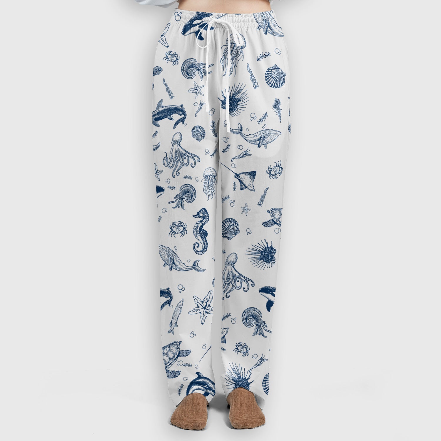 Marine Sea Life Pattern Scrub Set, Women's Scrub Sets