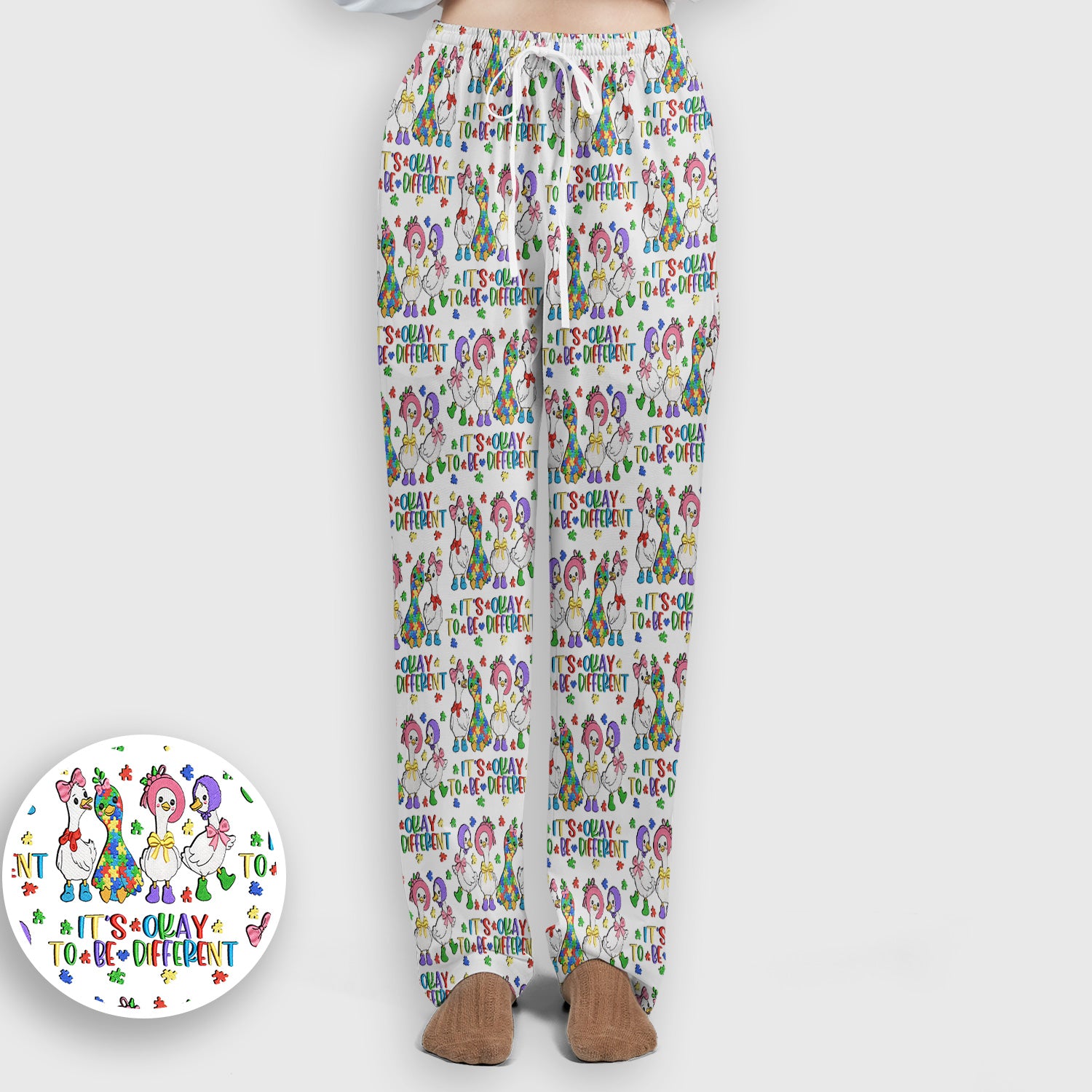 It’s Okay To Be Different Duck Pattern Scrub Set, Nurse Uniform Scrubs Set