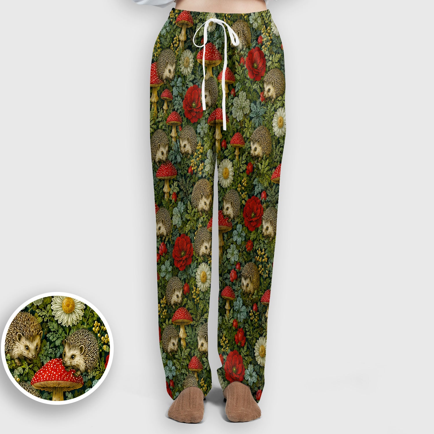 Enchanted Woodland Hedgehog Nurse for Pediatric Nurses, RN, CNA, Garden Medical Scrub Set, Scrub Pants and V Neck Top