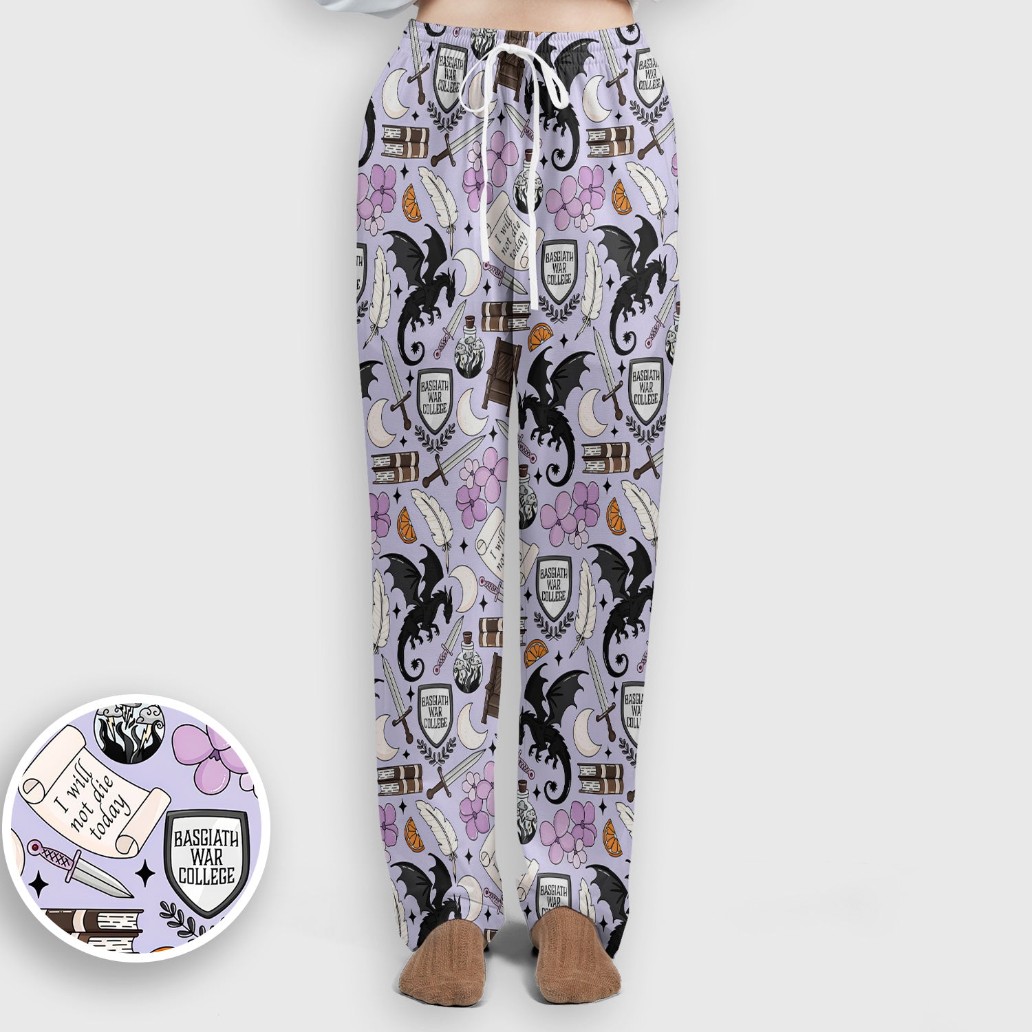 Spooky Gothic Fantasy Dragon Pattern Scrub Set, Scrub Pants and V Neck Top