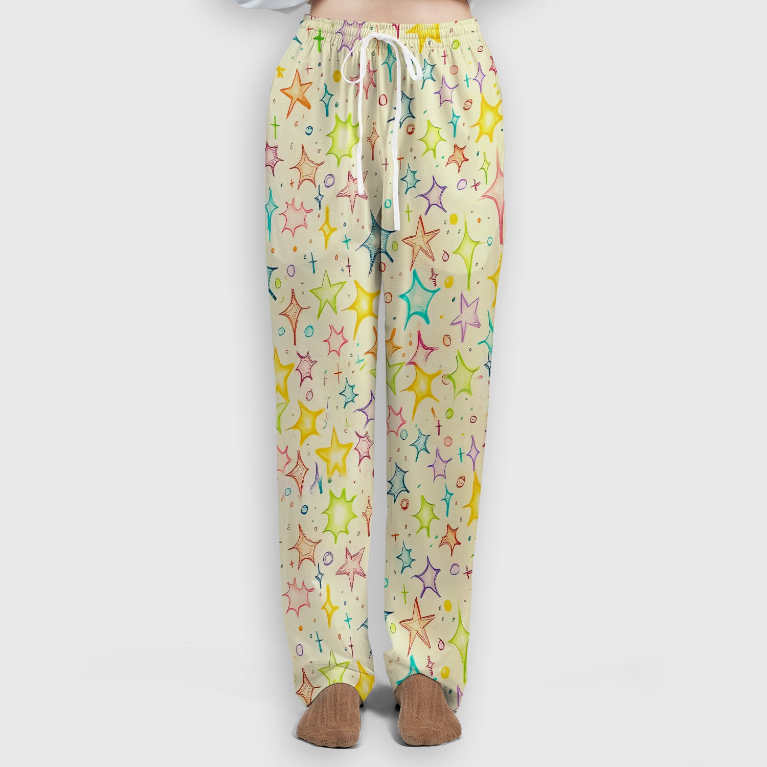Chill Raccoon Starry Music Pattern Scrub Set, Scrub Pants and V Neck Top