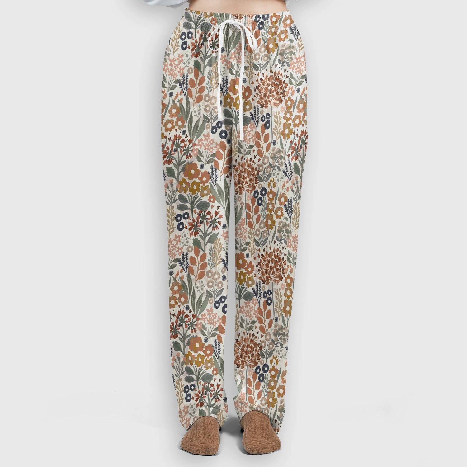 Vintage Botanical Floral Pattern Scrub Set, Women's Scrub Sets