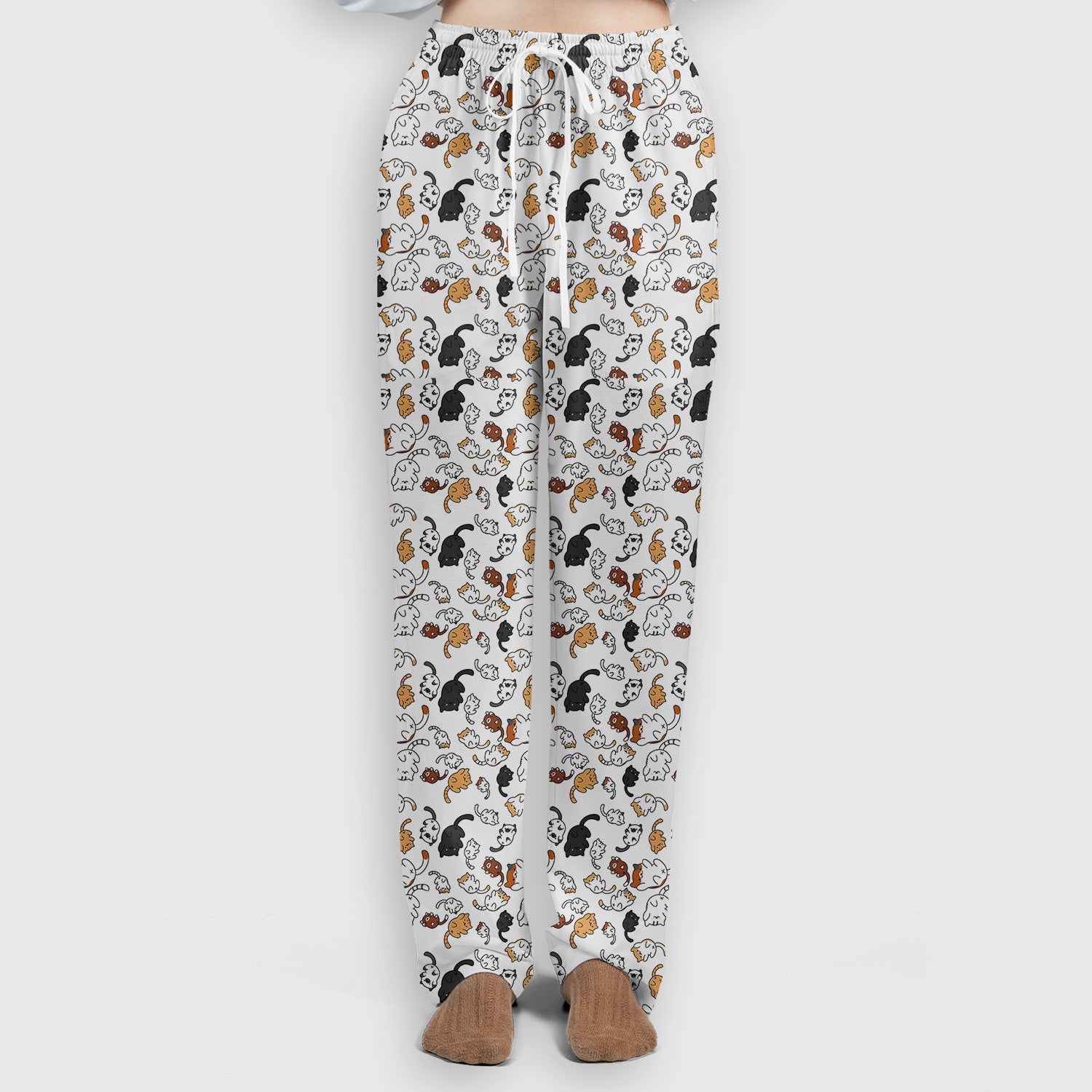 Funny Cat Scrub Set, Cute Cat Pattern Nurse Shirt For Women, Breathable Fabrics Nursing Uniform
