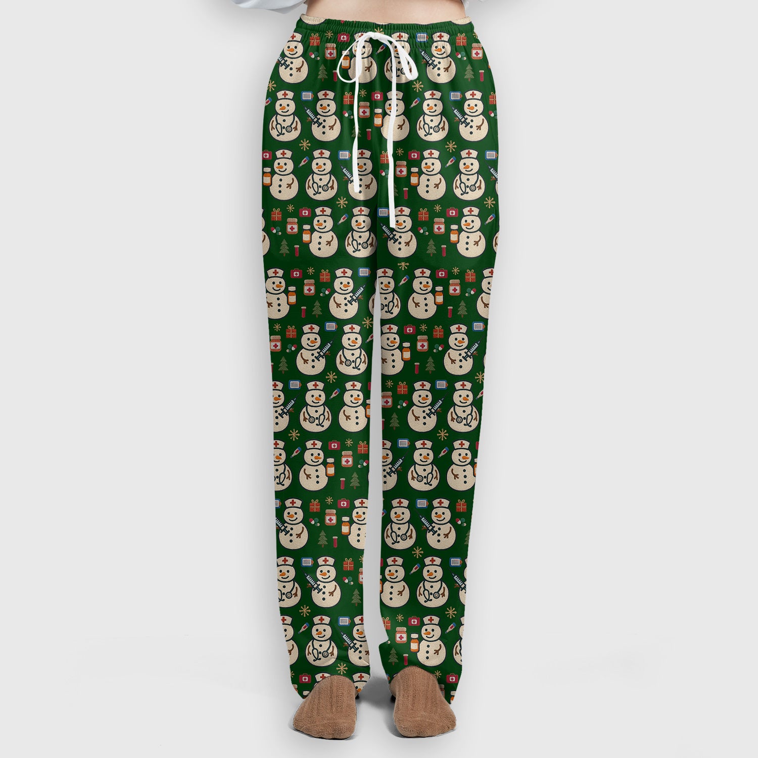 Snowman Nurse Christmas Scrub Set – Festive Medical Pattern Shirt – Cute Holiday Uniform For Nursing