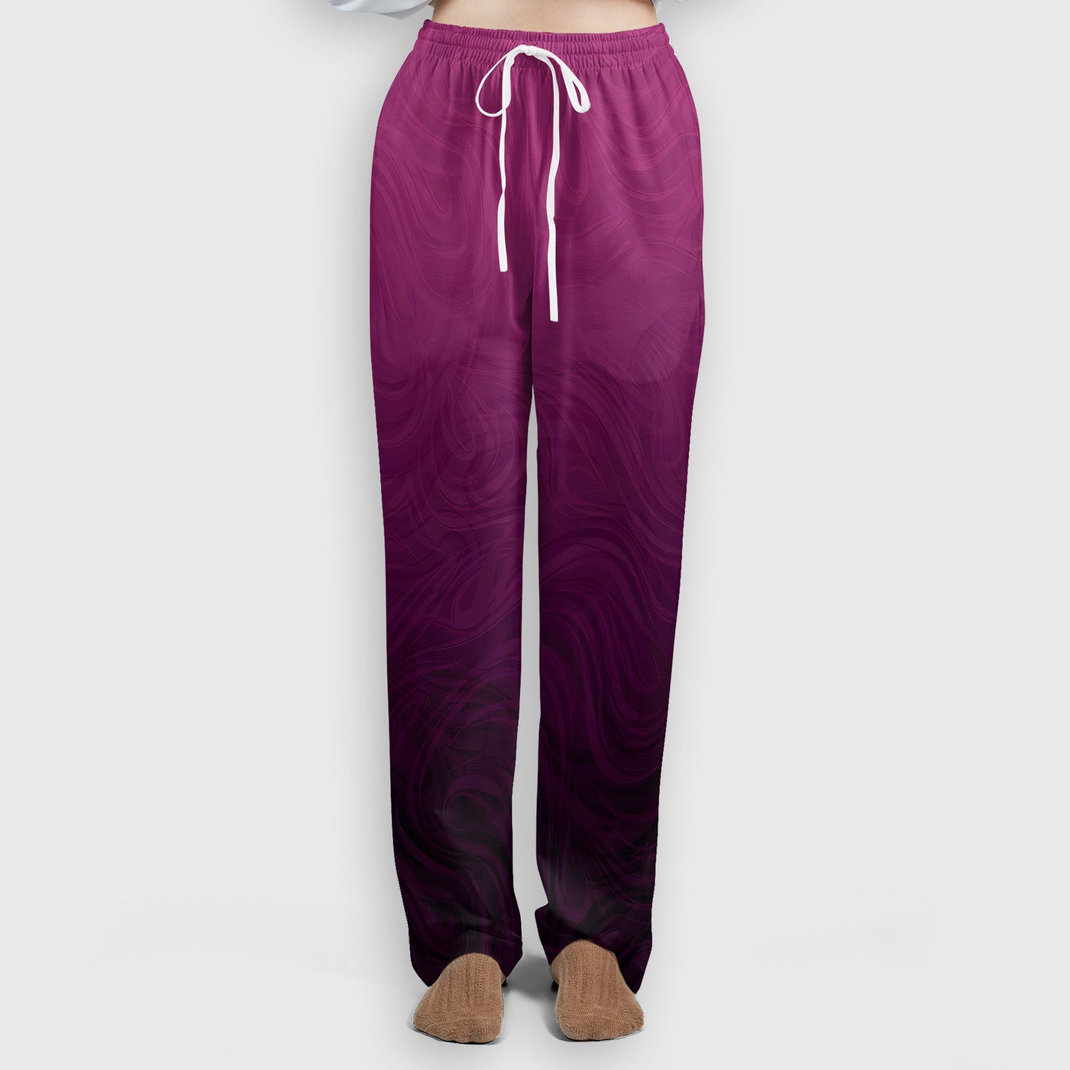 Abstract Swirl Ombre Pattern Scrub Set, Scrub Pants and V Neck Top