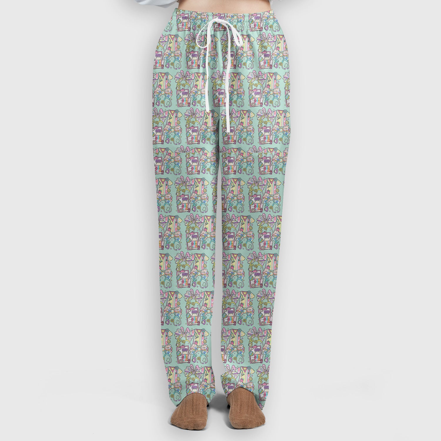 Colorful Nurse Scrub Supplies Pattern Scrub Set, Scrub Pants and V Neck Top