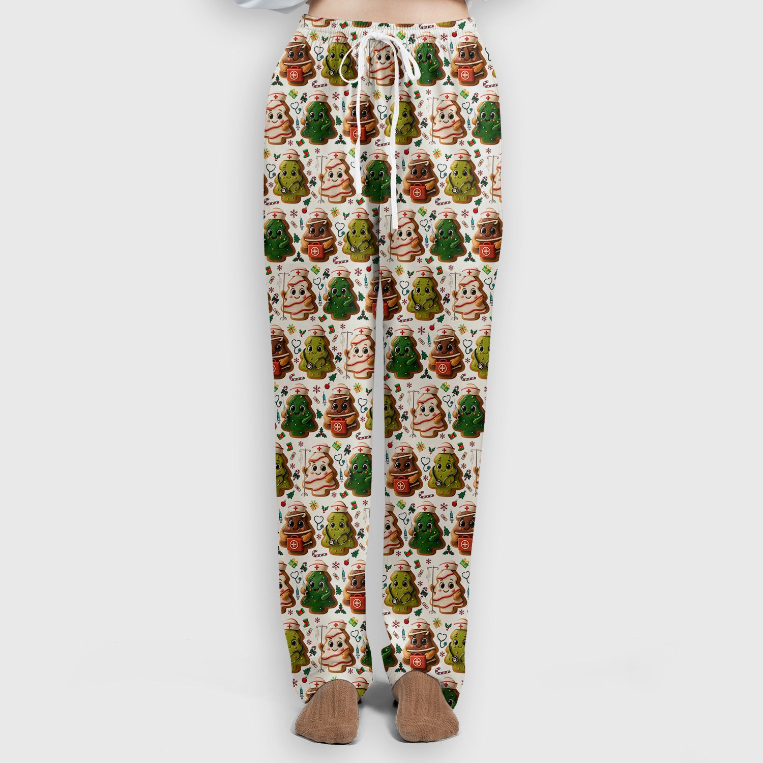 Christmas Cookie Scrub Set – Festive Nurse & Holiday Tree Pattern – Cute Medical Uniform for Nurses, Vets and Healthcare Workers