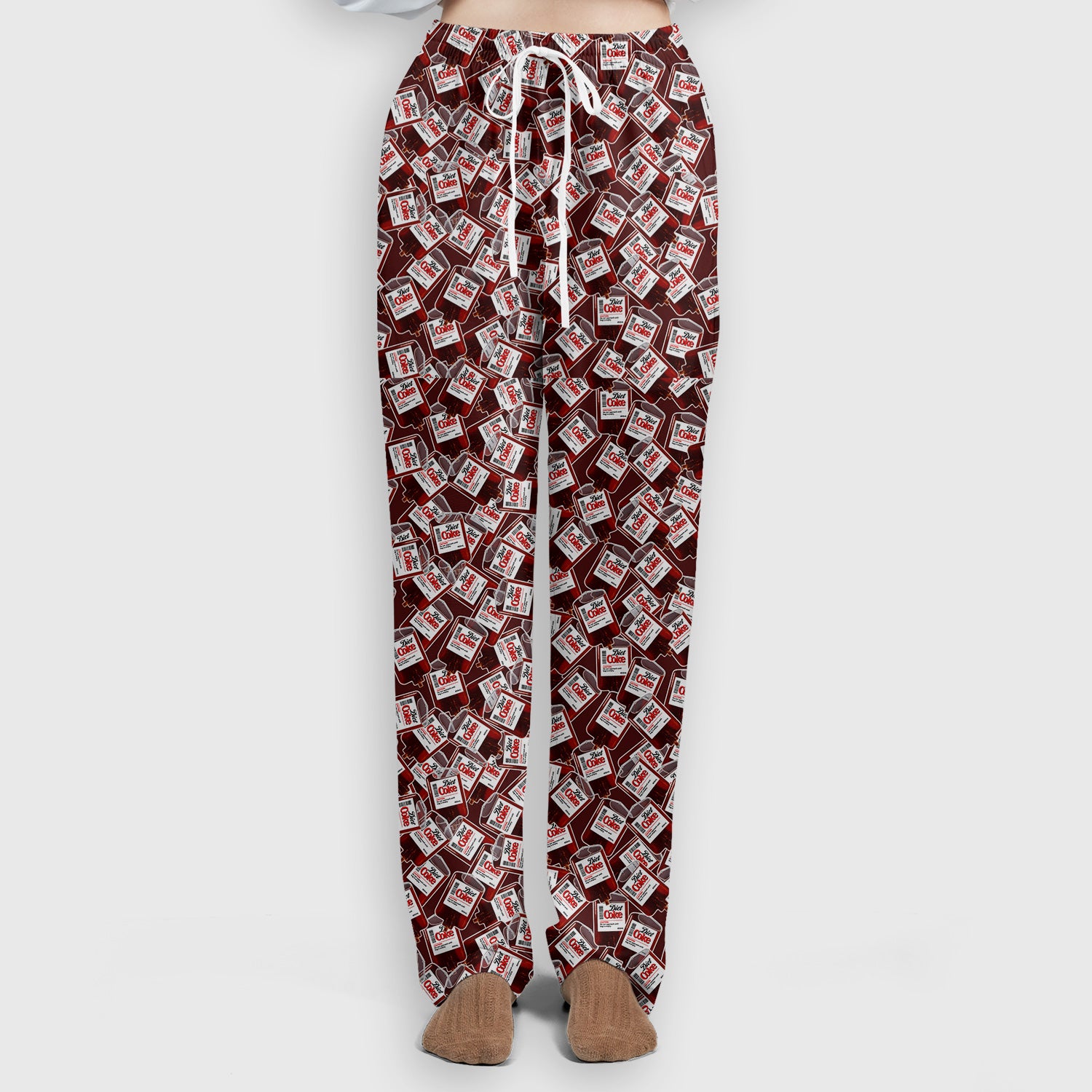 Soda Lover Scrub Set for Nurses, Retro Red Drink Print Medical Uniform Set