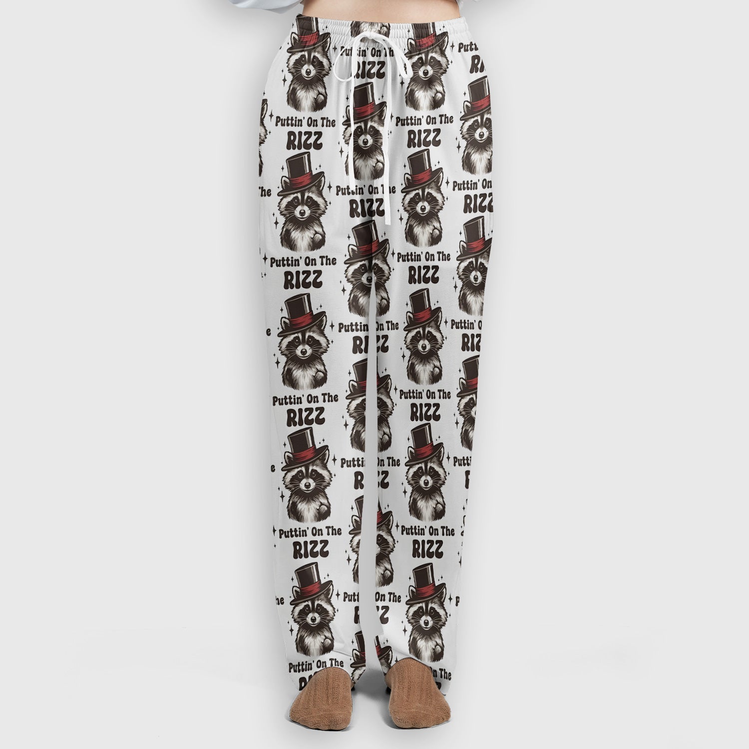Raccoon Wearing Top Hat Puttin On The Rizz Scrub Set, Scrub Pants and V Neck Top