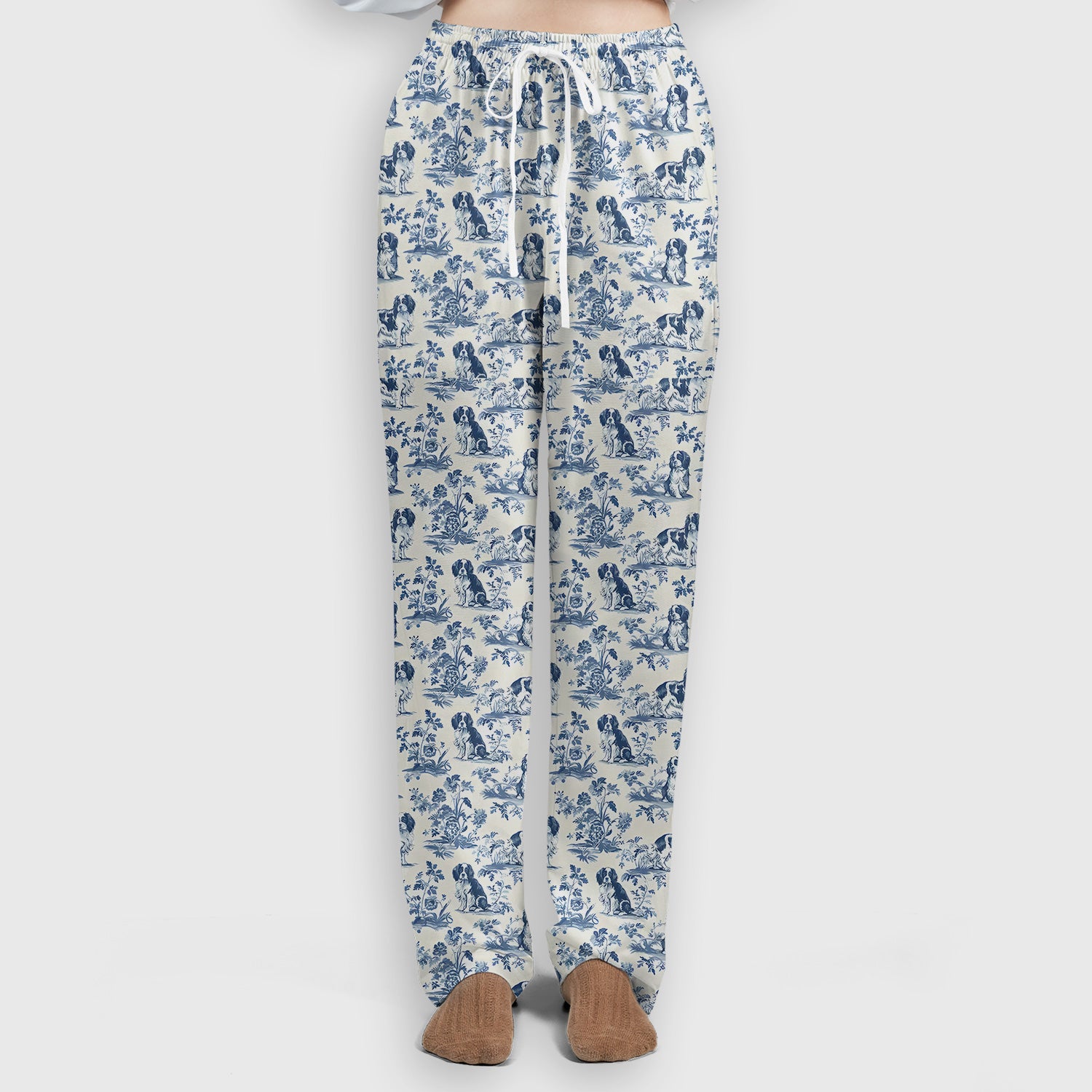 Dog Pattern Toile De Jouy Scrub Set, Vintage Dog Print Nurse Scrub Uniform, Cute Vet Tech Uniform
