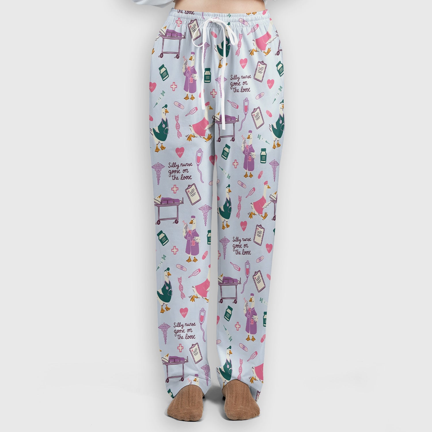Goose Medical Humor Tools Pattern Scrub Set, Scrub Pants and V Neck Top