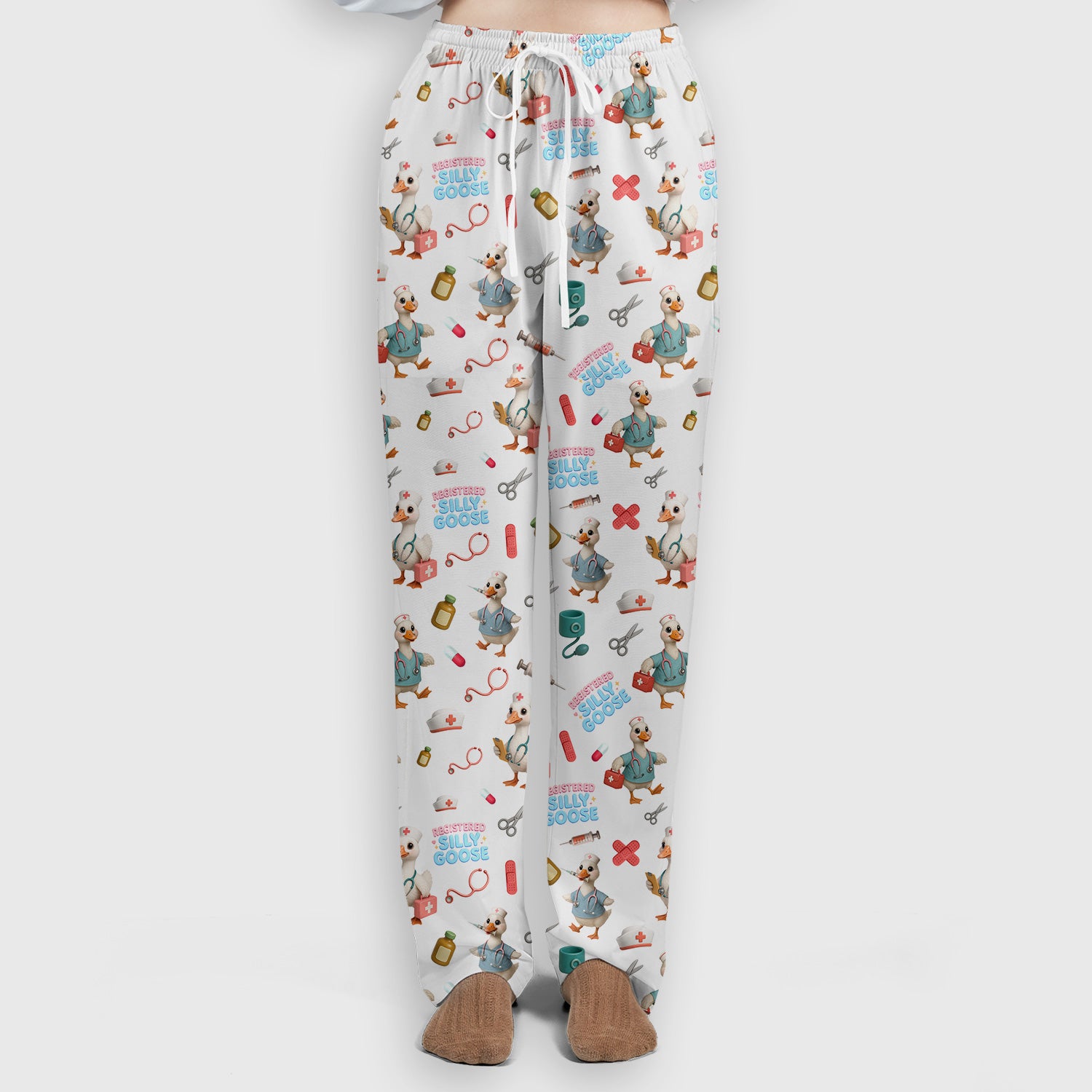 Funny Goose Nurse Scrubs for Women, Registered Silly Goose Set, Cute Medical Uniform for RN CNA LPN