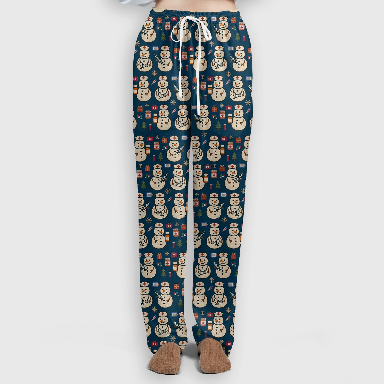 Snowman Nurse Christmas Scrub Set – Festive Medical Pattern Shirt – Cute Holiday Uniform For Nursing